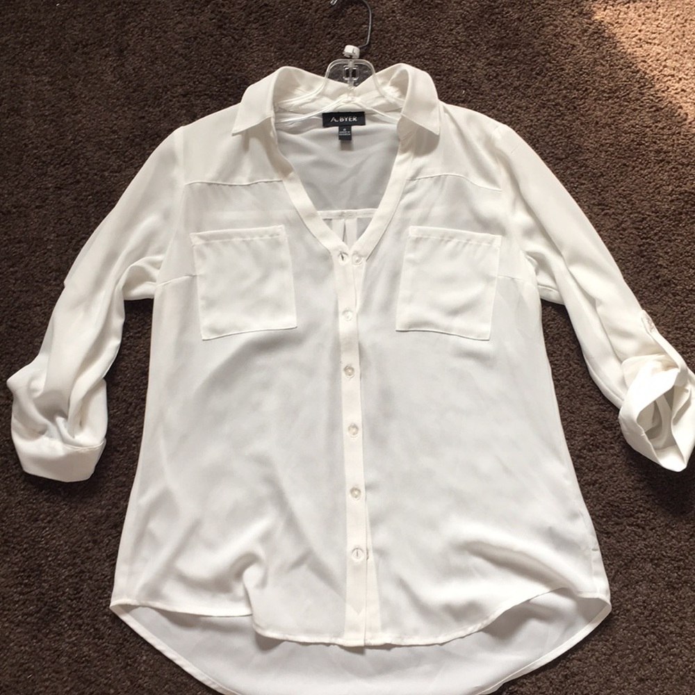 A Byer white button down dress top - small